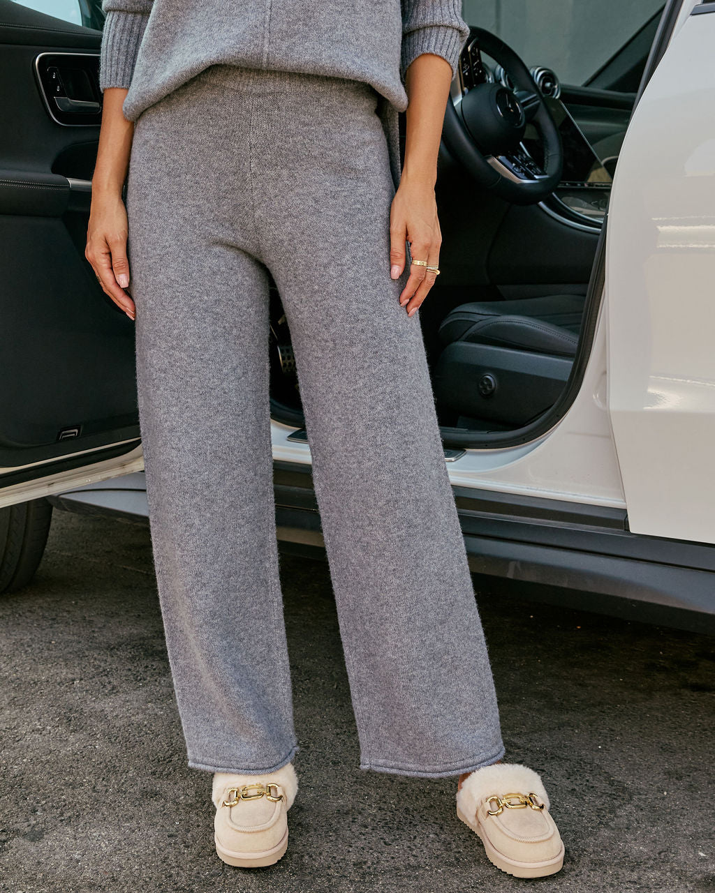 Reysa Ribbed Knit High Rise Pant