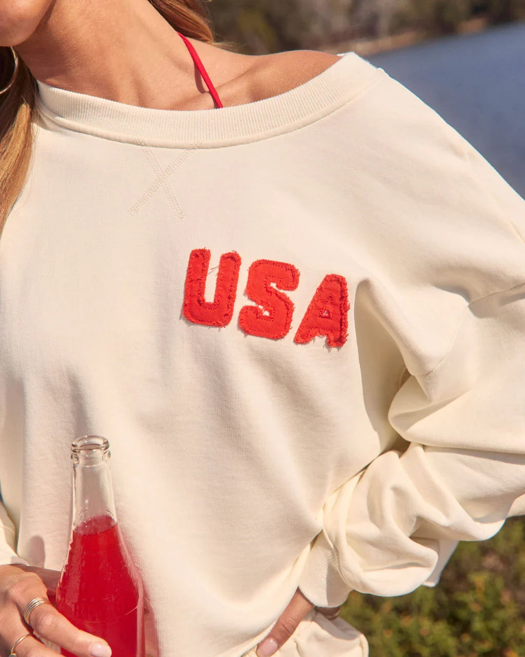 American Belle Relaxed USA Embroidered Top