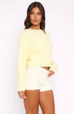 Warm Whispers Knit Cardigan Lemon