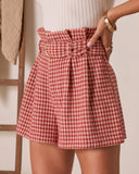 For The Record Houndstooth Belted Shorts