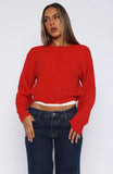Warm Whispers Knit Cardigan Red
