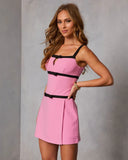 Effortless Poise Contrast Bow Mini Dress