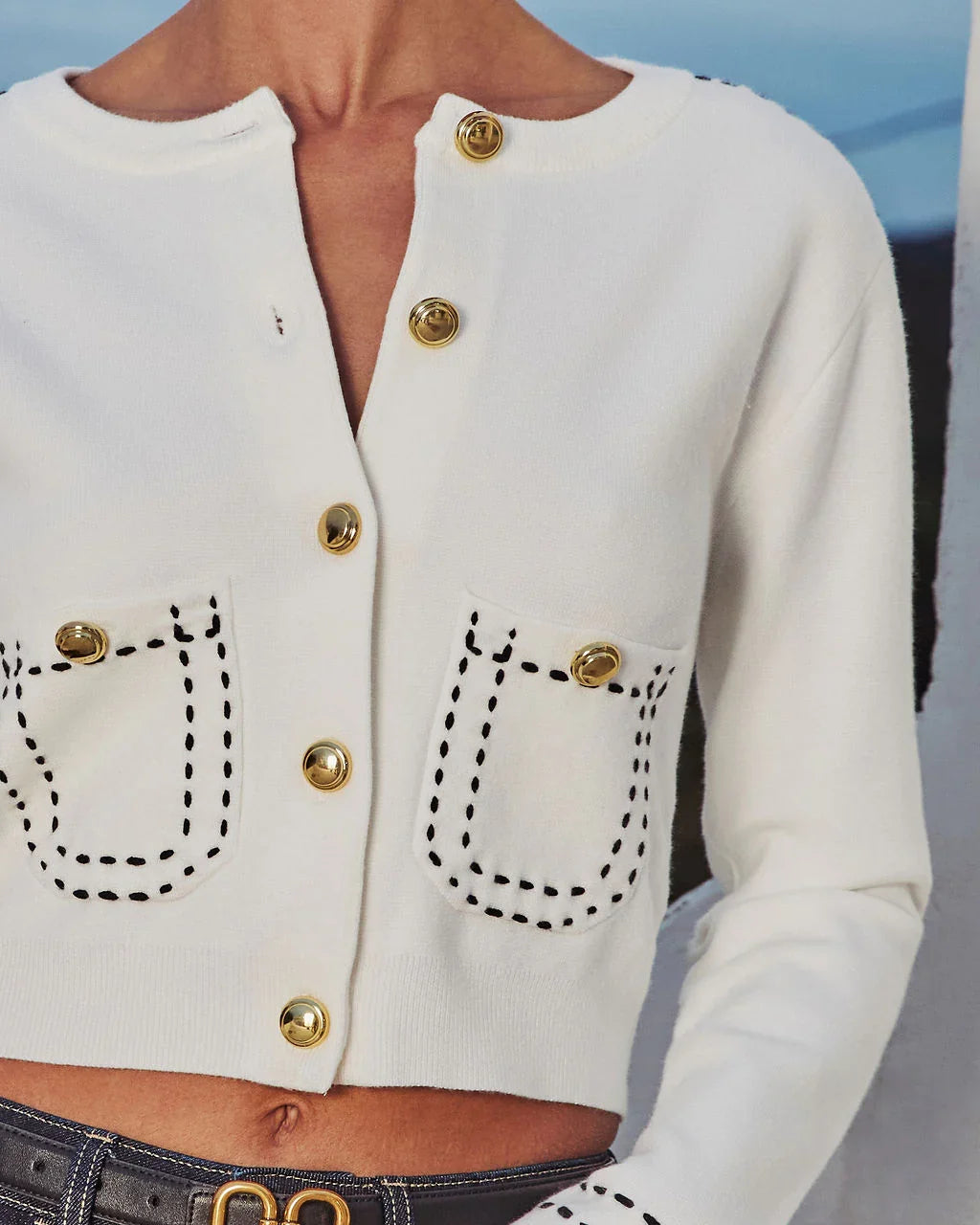 Rianah Contrast Stitch Sweater
