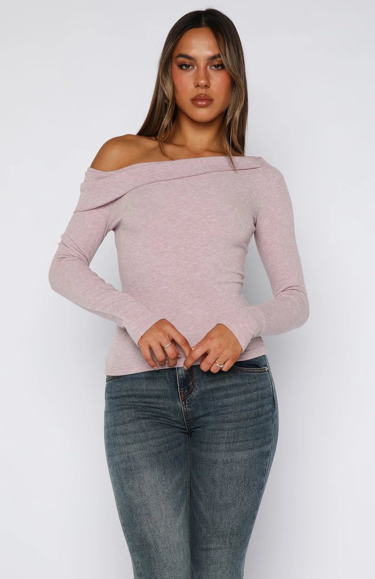 Swapping Digits Long Sleeve Top Soft Berry