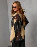 Paxtin Argyle Print Sweater