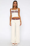 Keep Driving Knit Pants Burgundy Stripe