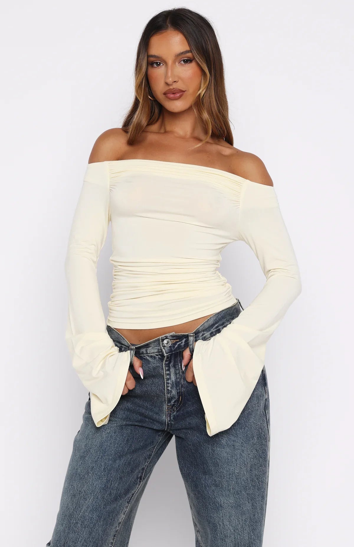 Perfect Night Long Sleeve Top Cream