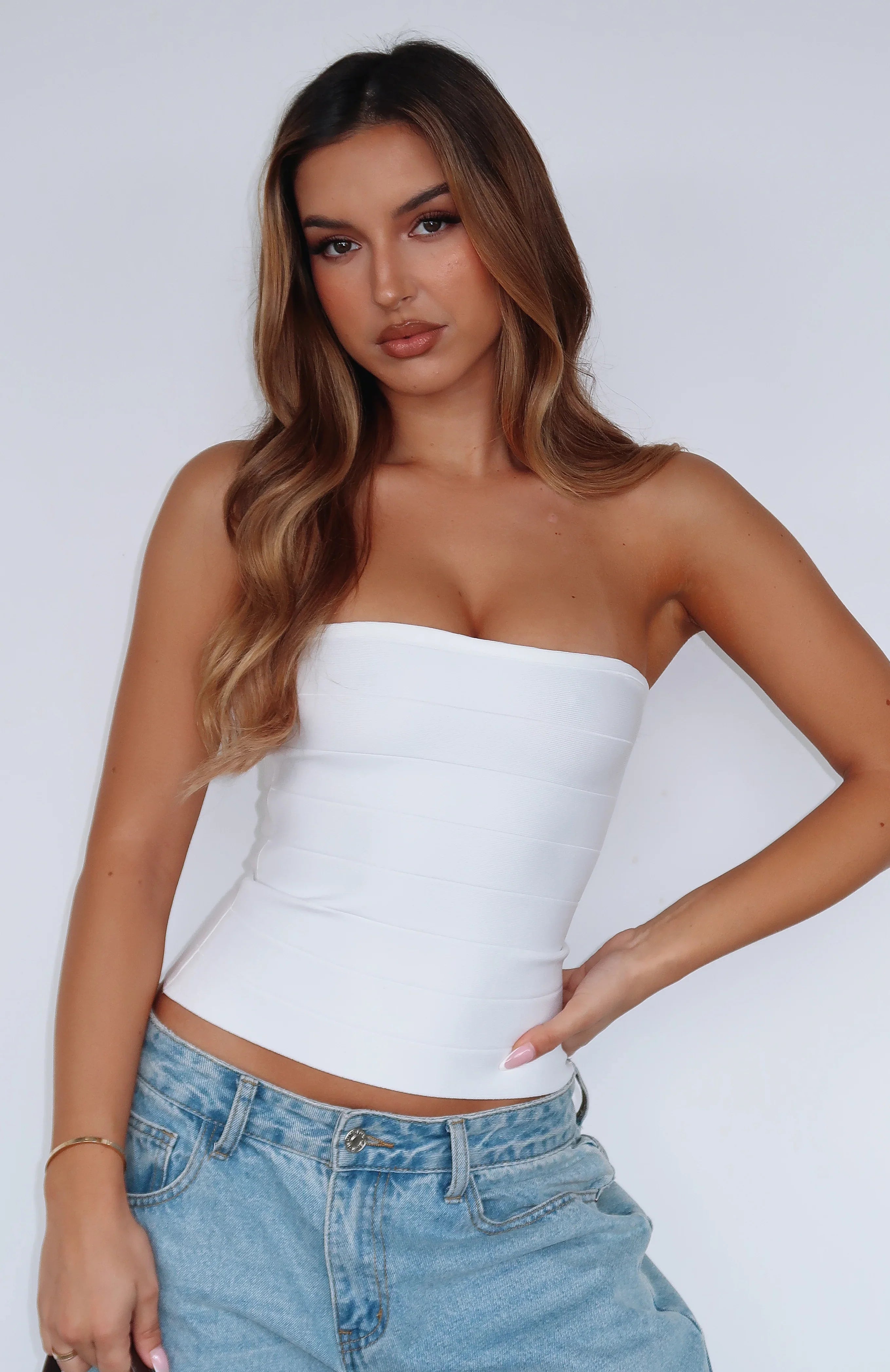 Thought I Was Dreaming Bandage Top White