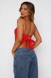 Tell Me All About It Top Red