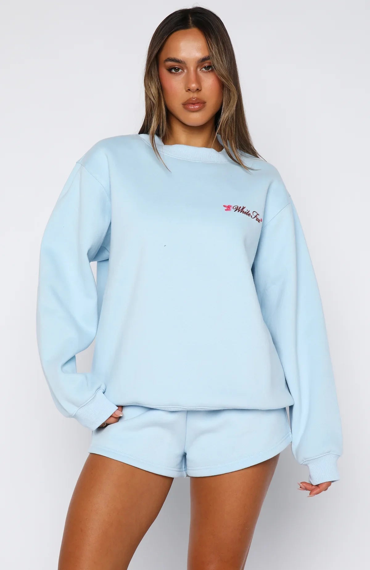 Trouble Maker Oversized Sweater Baby Blue