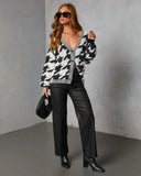 Quiet Form Knit Houndstooth Cardigan