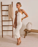 Chic Drift Knit Color Block Midi Dress