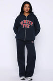 Starting Fresh Wide Leg Sweatpants Navy