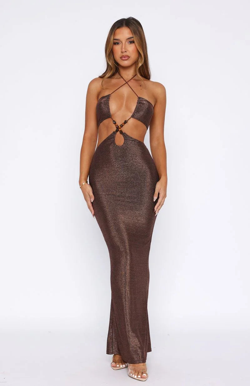 Making It Happen Maxi Dress Bronze