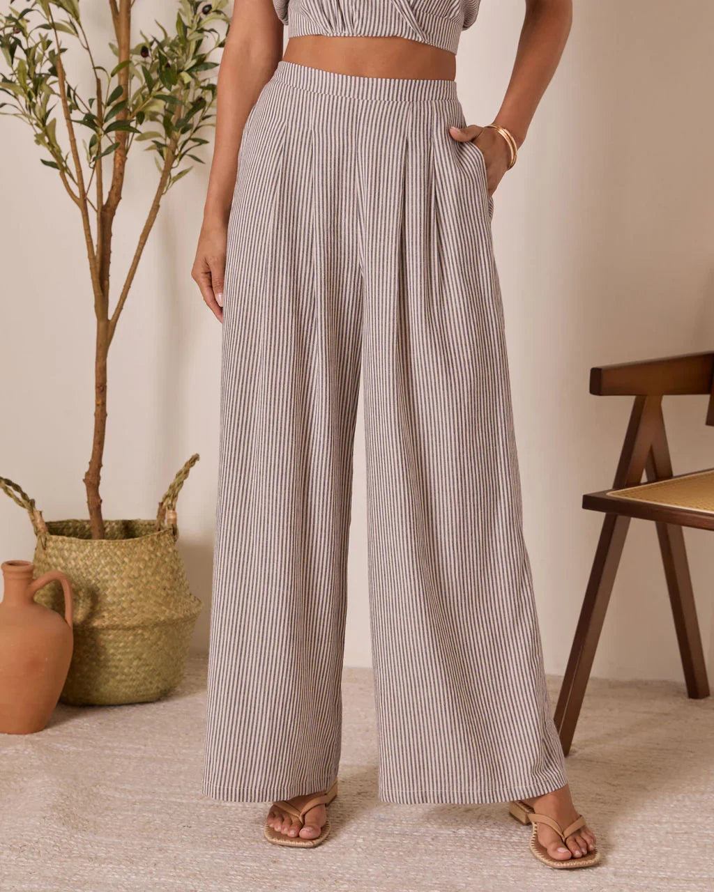 Thea High Rise Striped Pants