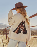 Heritage Ride Horse Motif Cardigan
