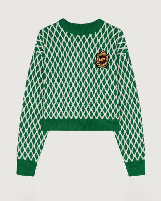 Waldorf Crest Diamond Print Sweater