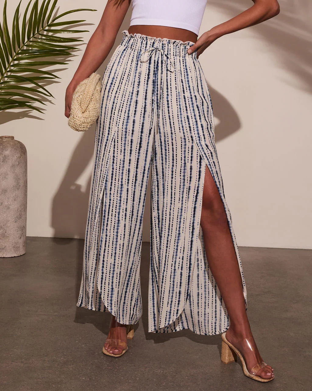 Jessey Abstract Side Slit Pants