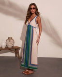 Coastal Current Striped Maxi Dress