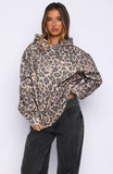 Offstage Printed Oversized Hoodie Dark Leopard