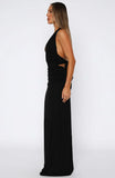 Say What You Feel Halter Maxi Dress Black