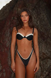 Vaucluse Bikini Top Black White