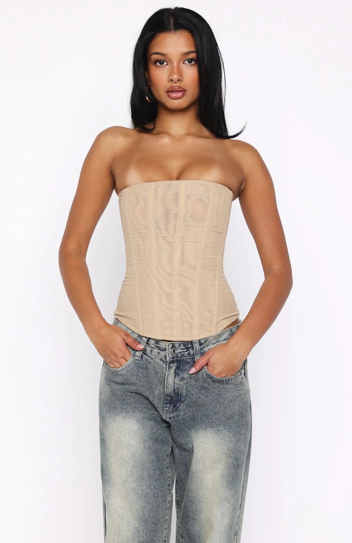 Tell Me A Secret Strapless Bustier Nude