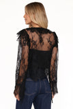 Yeva Lace Button Up Blouse Black