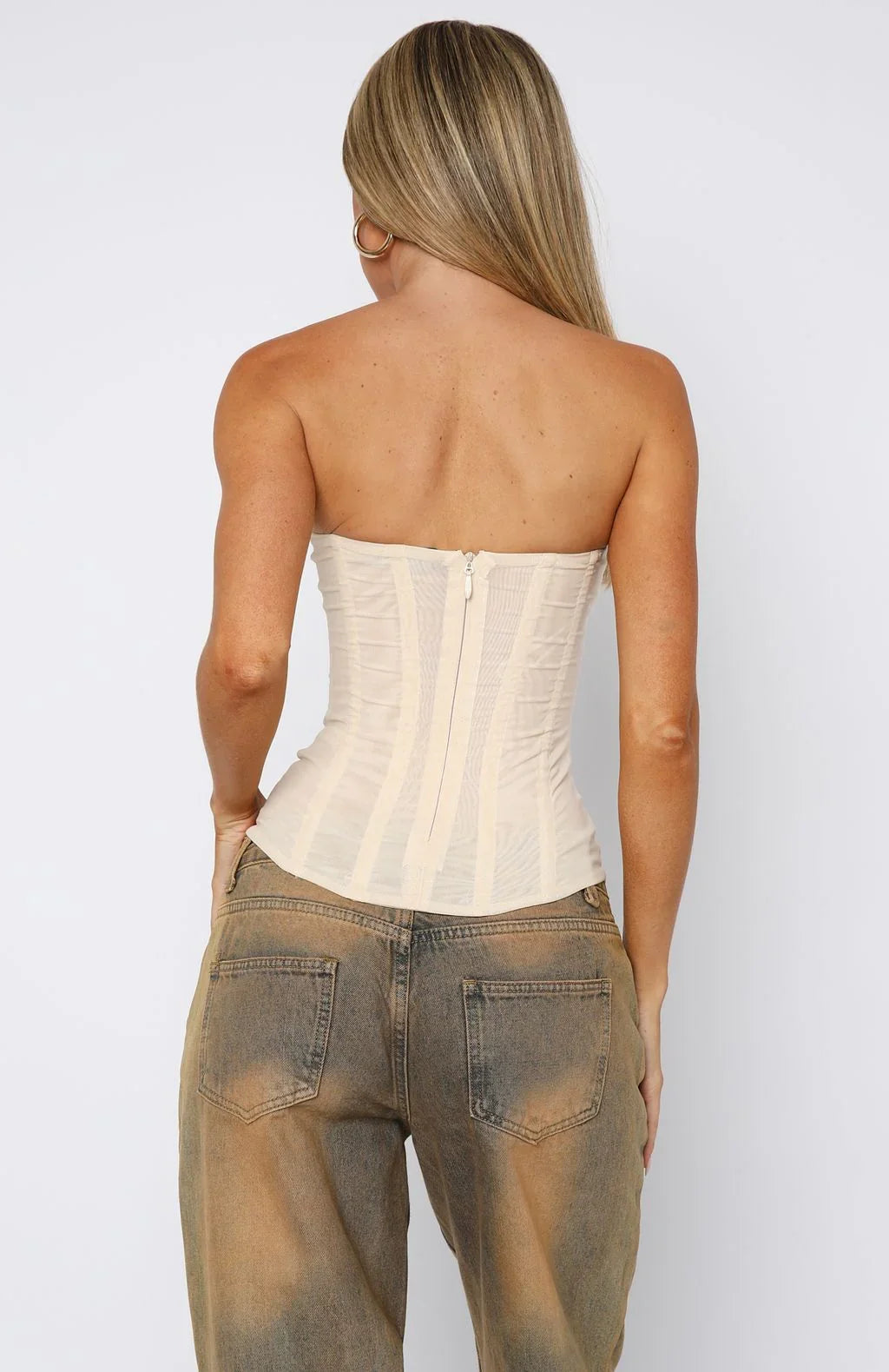 Tell Me A Secret Strapless Bustier Cream