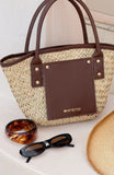 Vivienne Straw Top Handle Bag Chocolate