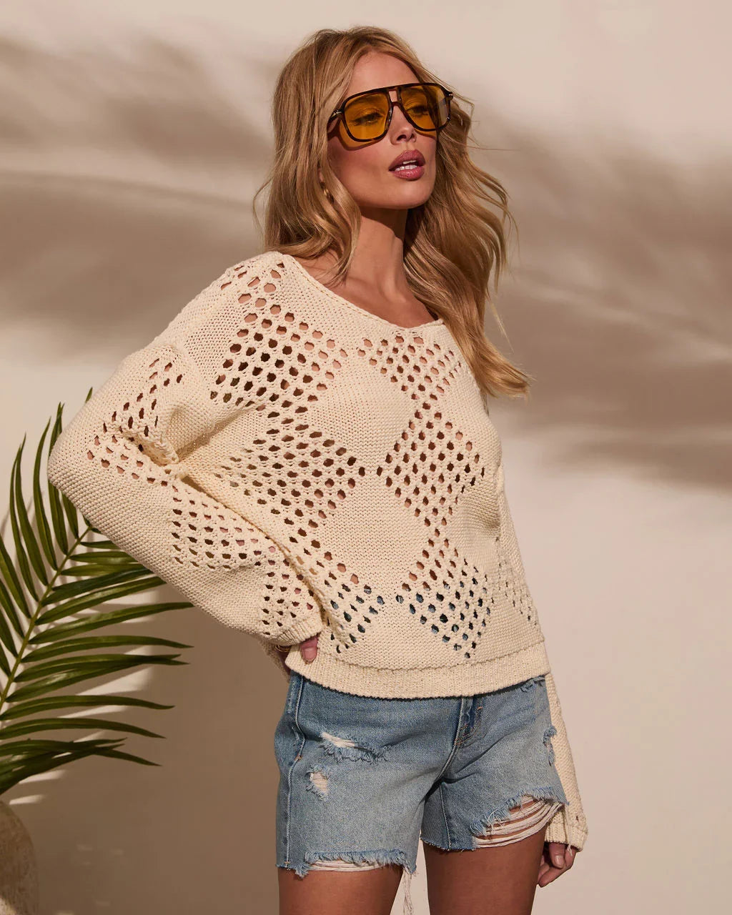 Abby Knit Crochet Sweater