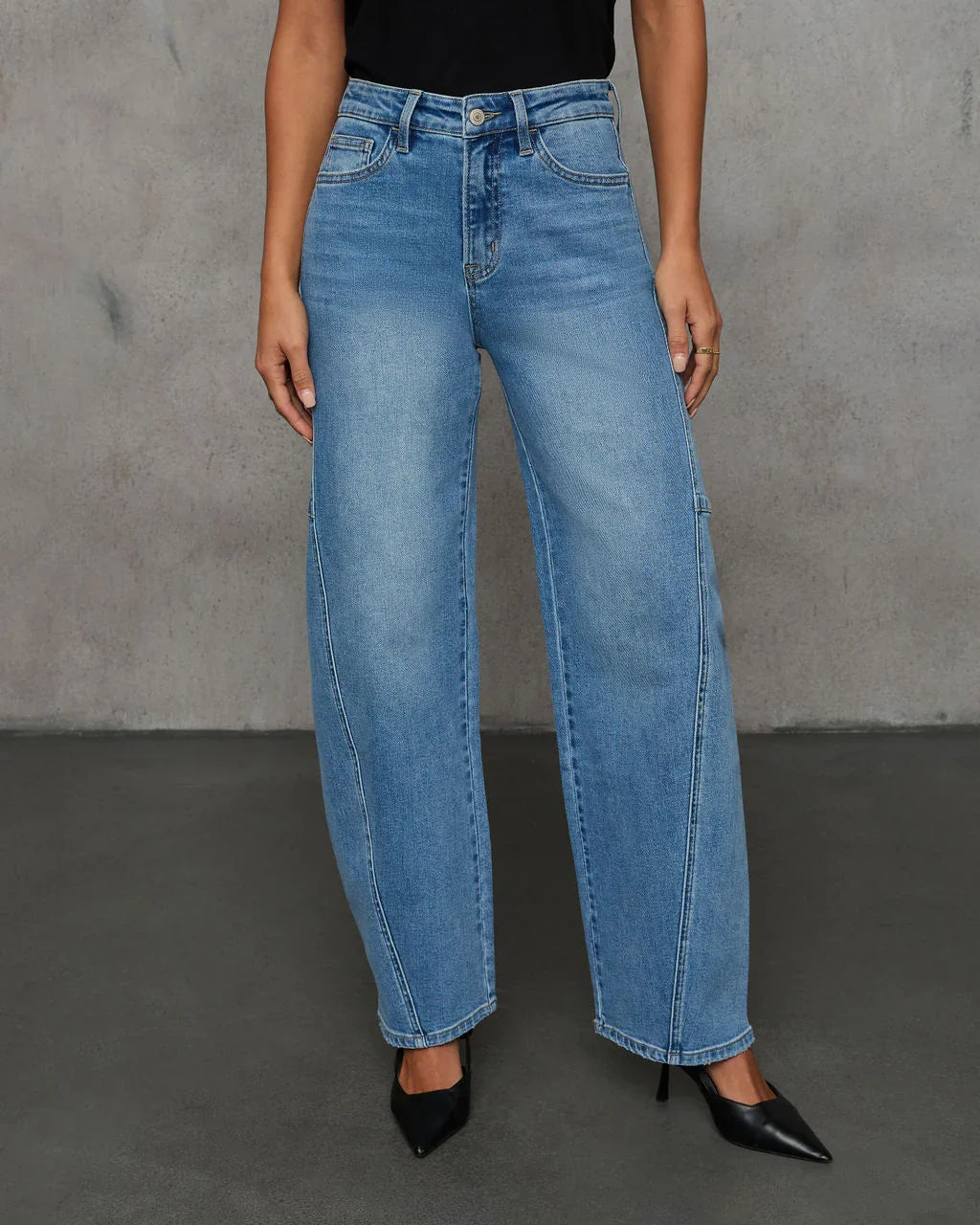 Launa Stretch High Rise Barrel Jeans