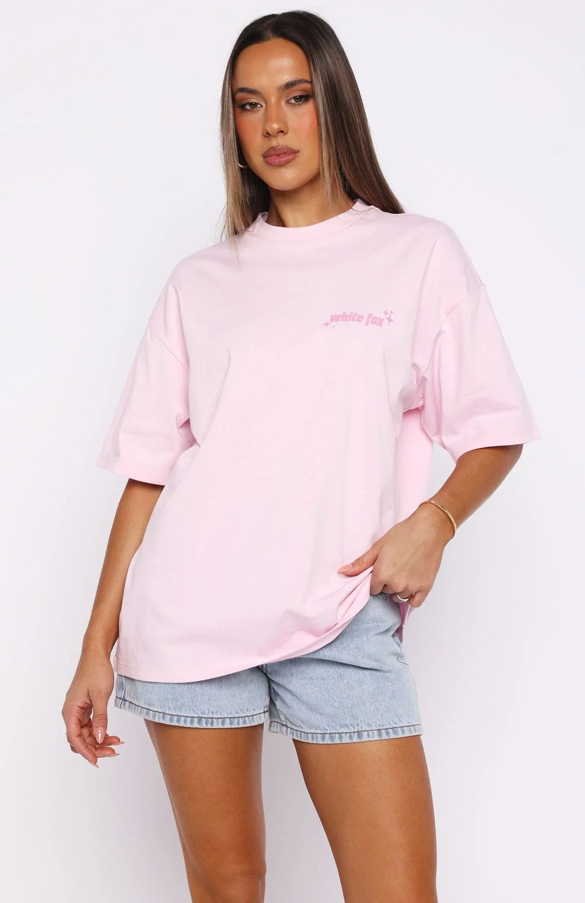 Pretty In Print Oversized Tee Pink