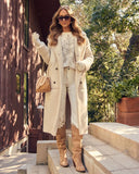 Corvelle Faux Suede Sherpa Trim Coat