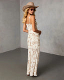 Bronco Breeze Western Print Maxi Dress