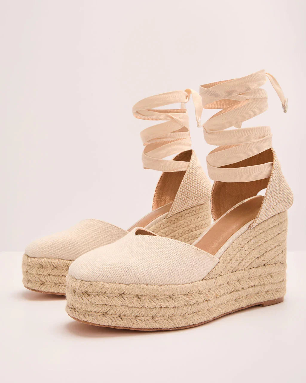 Jennifer Raffia Wedge Sandals