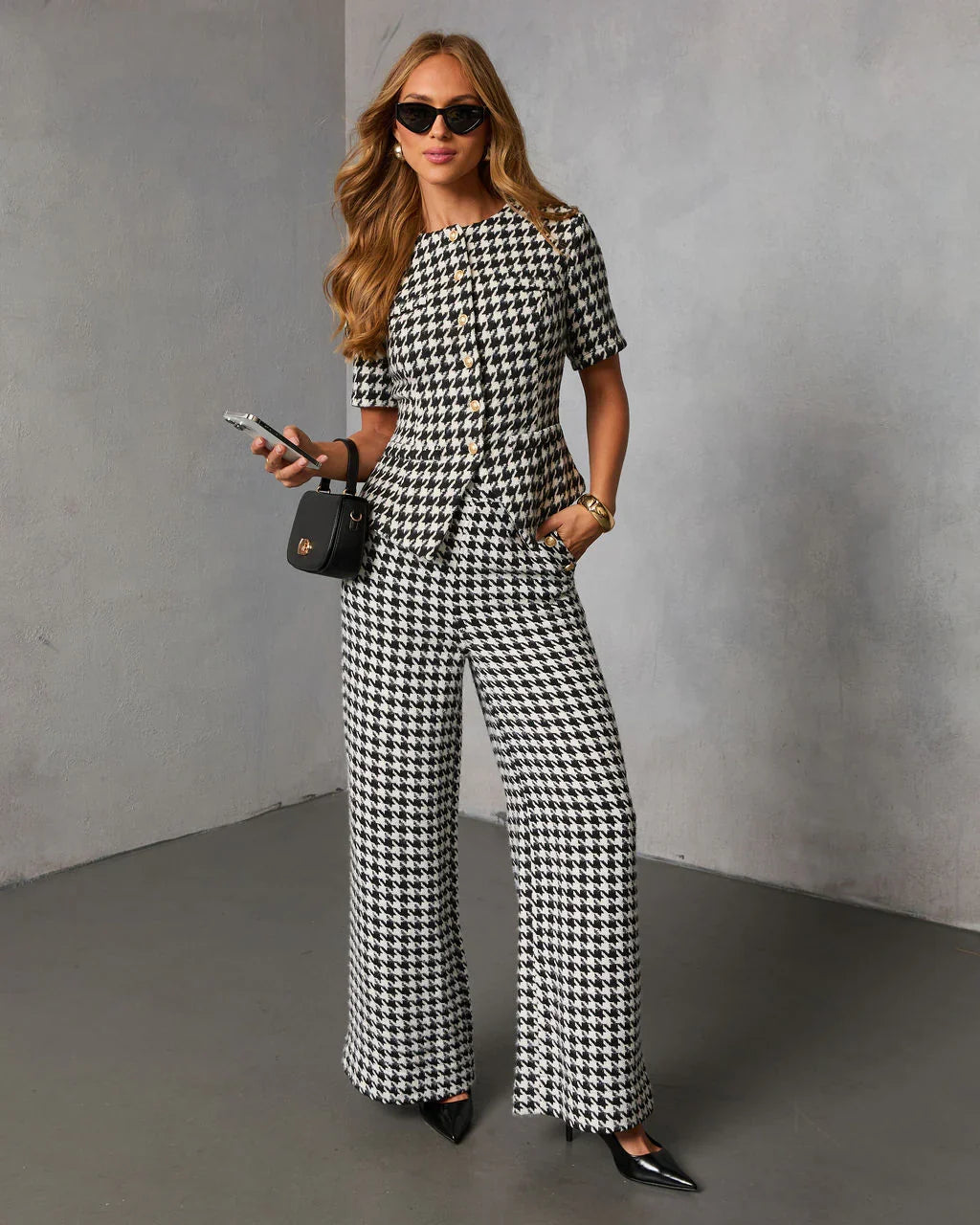 Seeley Houndstooth Straight Leg Pant