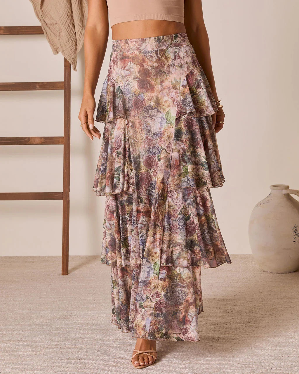 Reissa Tiered Maxi Skirt
