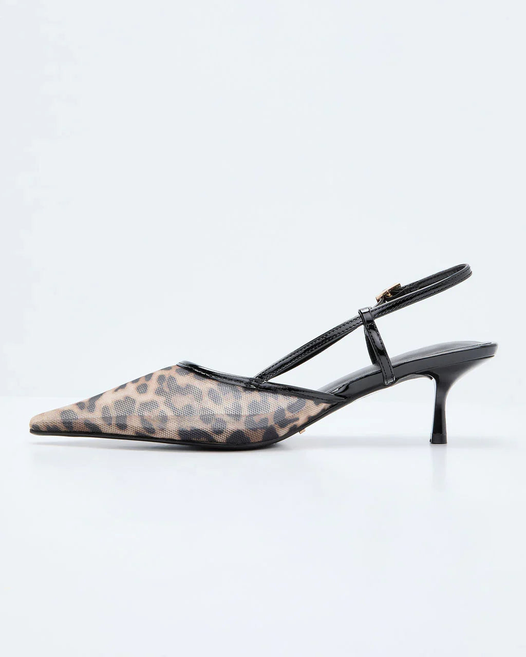 Genea Leopard Print Mesh Slingback Heels