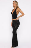 Moonlit Vows Beaded Pants Black