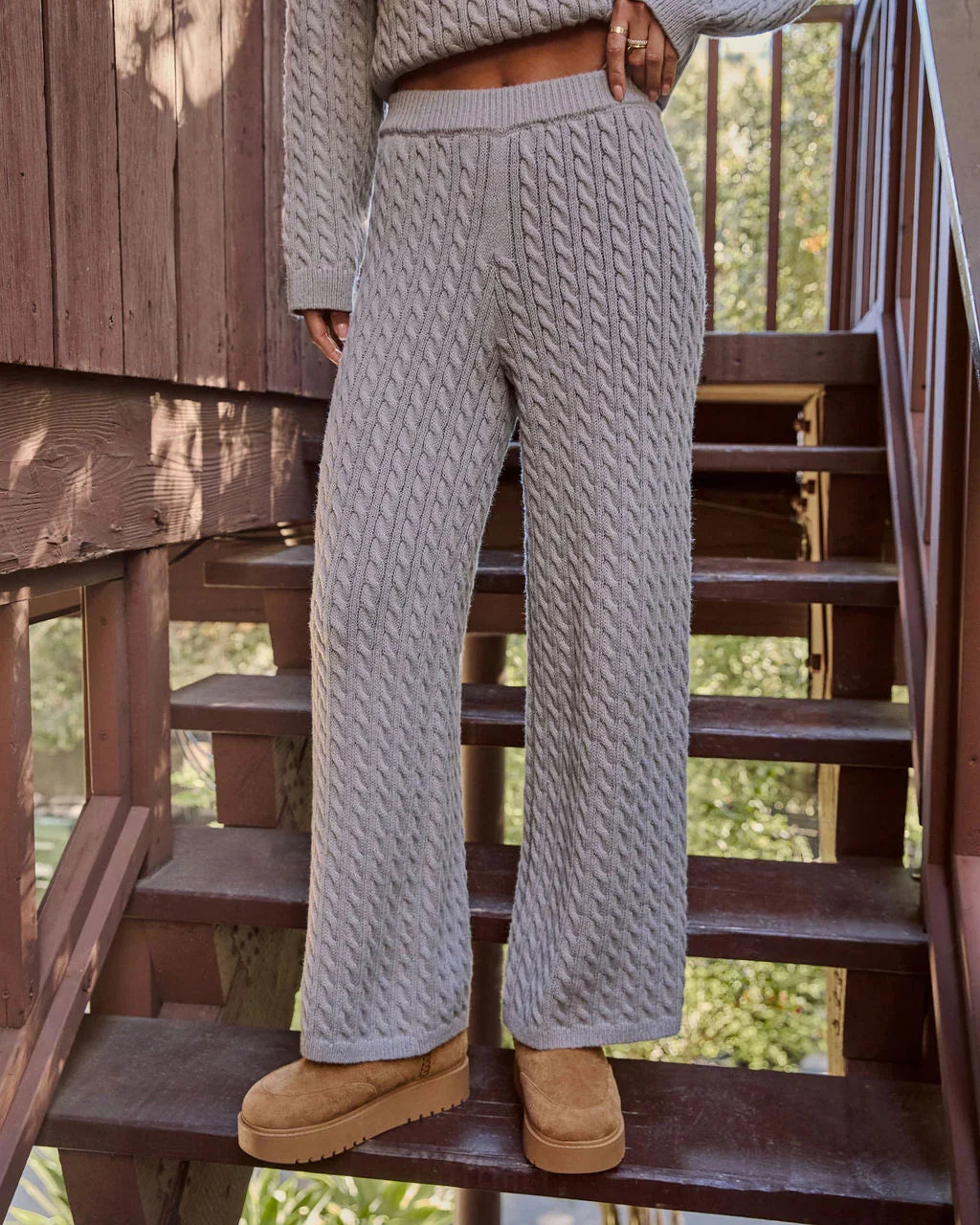 Frosted Wish Cable Knit Pants