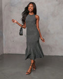 Allira Knit Metallic Mermaid Midi Dress