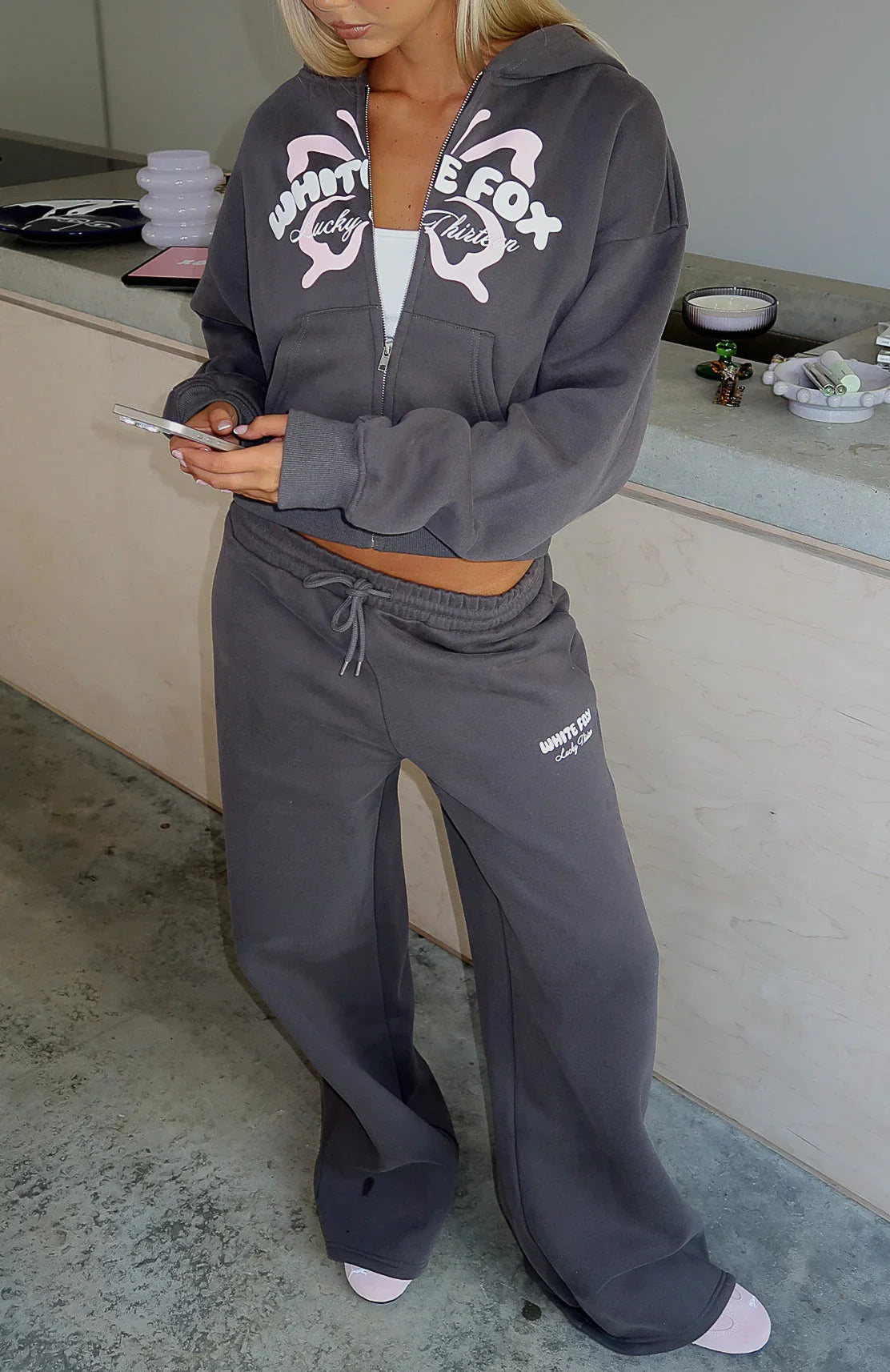 Lucky Thirteen Audrina Wide Leg Sweatpants Volcanic