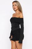 Lady Boss Knit Mini Dress Black