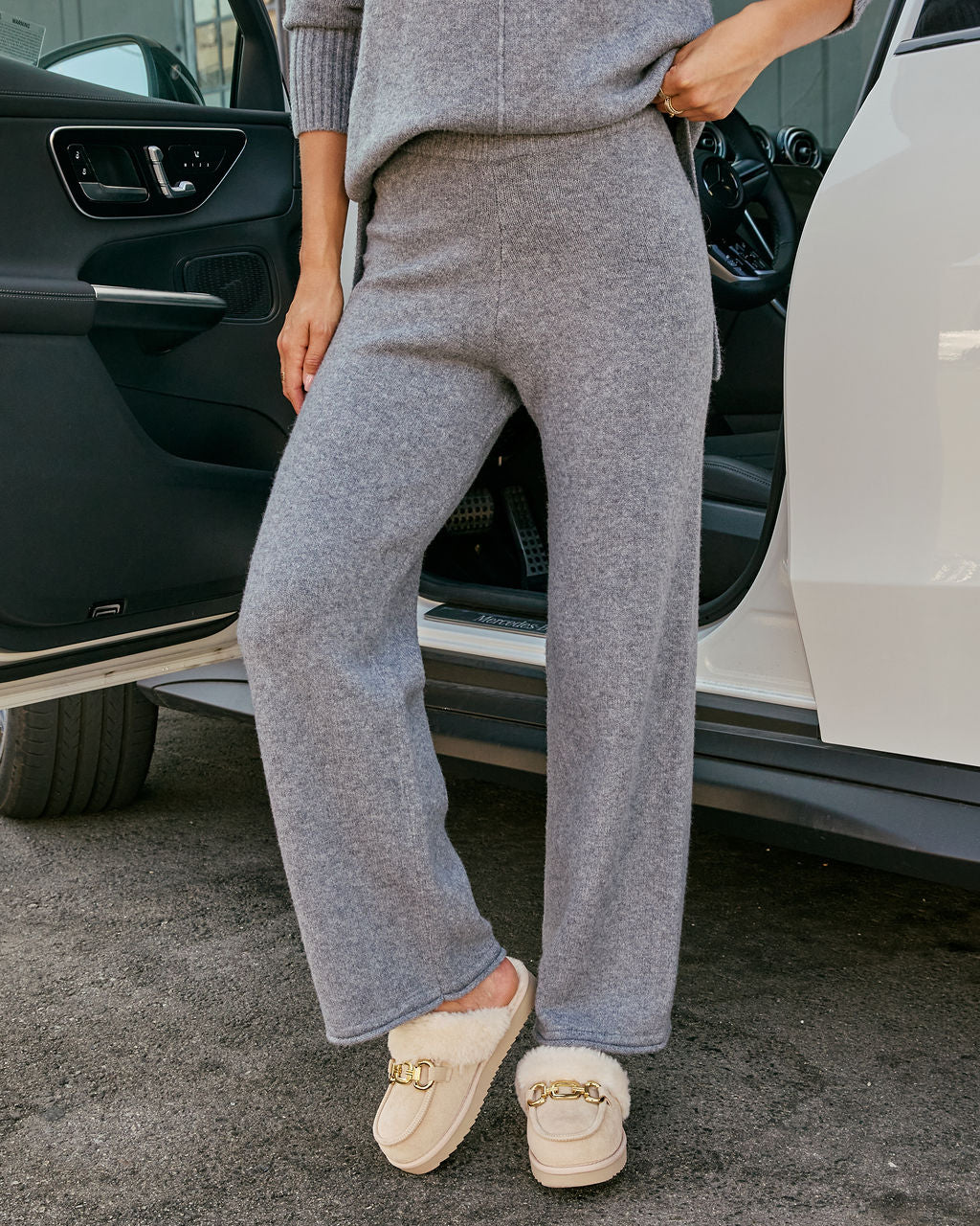Reysa Ribbed Knit High Rise Pant