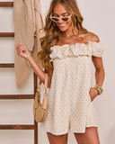 Jesella Polka Dot Off Shoulder Romper