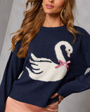Soft Grace Graphic Swan Sweater