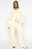 Daydreamers Madeline Wide Leg Sweatpants Lemon
