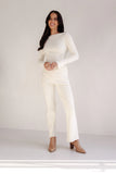Fleur Ribbed Knit Top Cream
