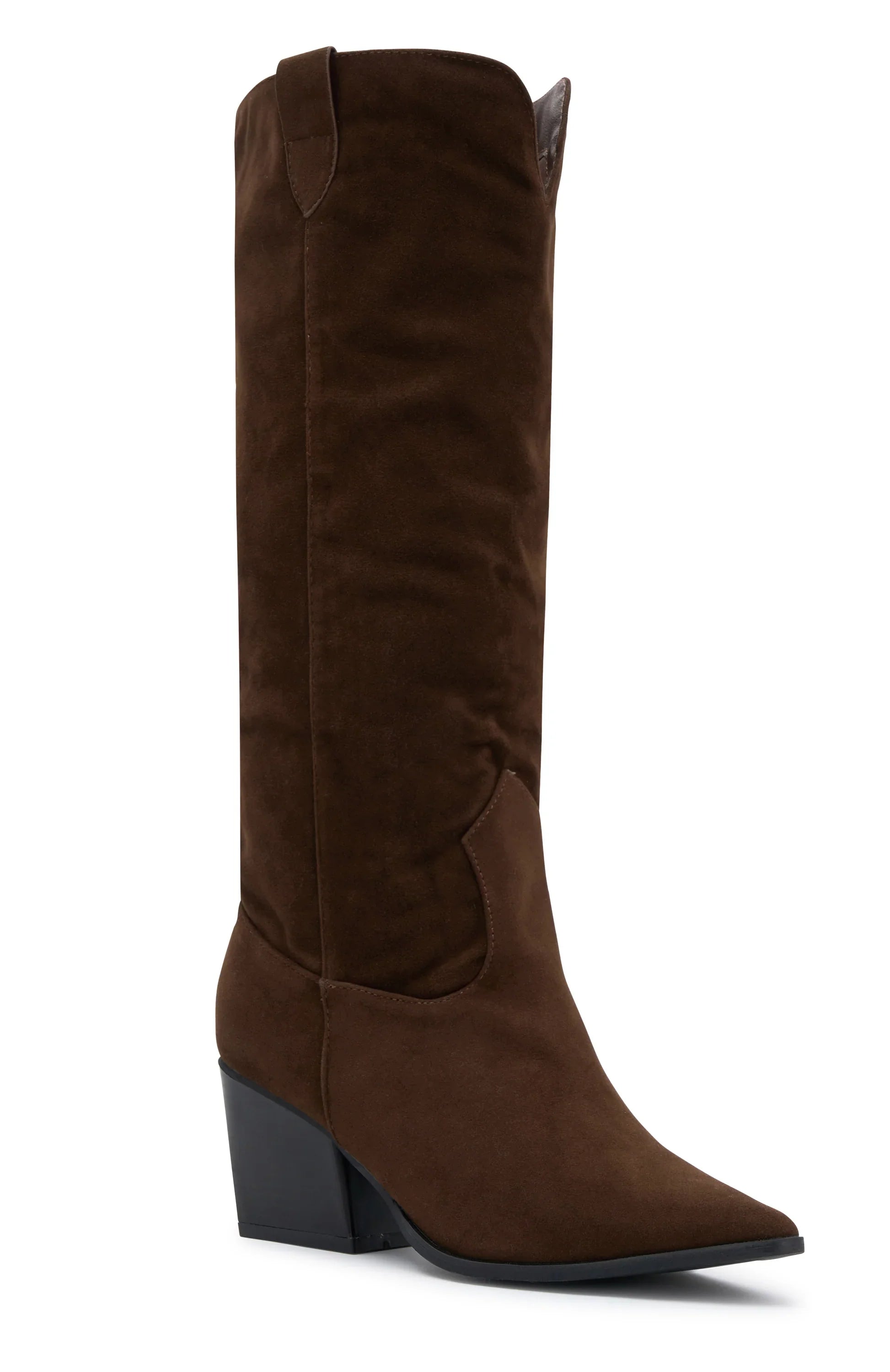 In My Moment Knee High Boots Chocolate Faux Suede